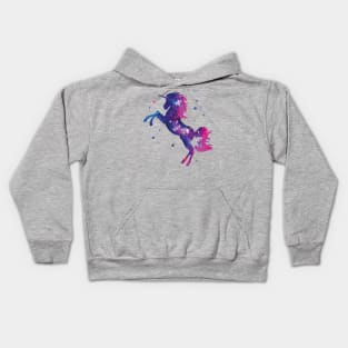 Unicorn Galaxy: Silhouette of Unicorn in the Universe Kids Hoodie